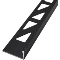 Dalsys Fliesenschiene Winkelprofil Aluminium (eloxiert, Fliesenprofil - Schwarz 2m x 12,5mm, 1 Stück