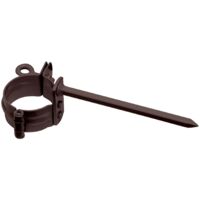 INEFA Rohrschelle mit Schlagstift 110 mm Stahl kunststoffbeschichtet, Dachrinnenzubehör, einfache Montage, Made in Germany - DN100 / 100mm, 1 Stück Dunkelbraun