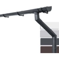 INEFA Dachrinnen Set Gartenhaus NW100 / 100mm, Carport, Terrasse,Regenrinne PVC für Pultdach, Made in Germany: 1 Dachseite halbrund Anthrazit, 3m