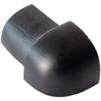 Dalsys Außeneck für Fliesenschiene Aluminium (eloxiert) Viertelkreisprofil, Fliesenprofil - 10mm, 1 Stück Schwarz