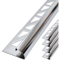 Dalsys Fliesenschiene Viertelkreisprofil Edelstahl, Rundprofil Halbrundprofil Fliesenprofil - Poliert 2,5m x 10mm, 5 Stück