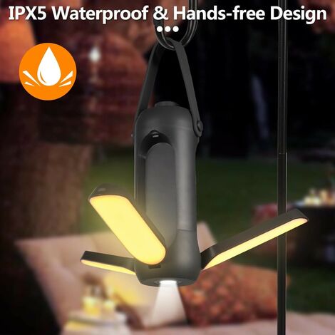 ORIA Camping Lichterkette – 10m USB-ladbar, 2-in-1 Mit Lampe & Lichterkette, Wasserdicht IPX4, Perfekt Für Zelt & Garten