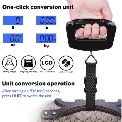 Aim Tools Digitale Hängewaage – 300 Kg Kapazität, Tragbar, Für Angeln, Farm, Gepäck