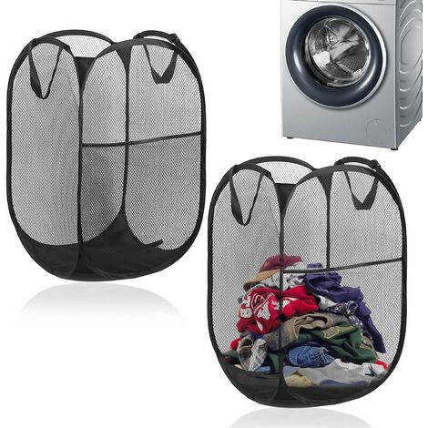Pop-Up Wäschekörbe 2 Stück - 75l Faltbar Mit Griffen, 36x36x58cm