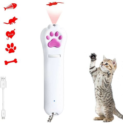 LED-Spielzeug für Katzen und Hunde, 5 Motive, rotes Licht, drei Modi