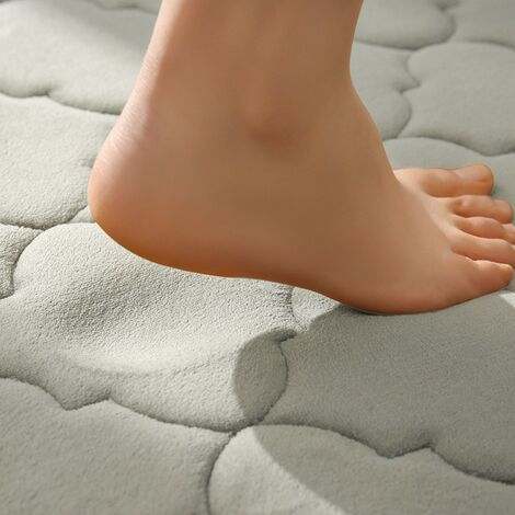 Badteppich, Badteppich aus Memory Foam, saugfähig, maschinenwaschbar - 40 x 60 cm, Grau