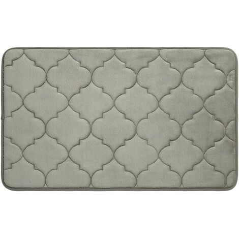 Badteppich, Badteppich aus Memory Foam, saugfähig, maschinenwaschbar - 40 x 60 cm, Grau