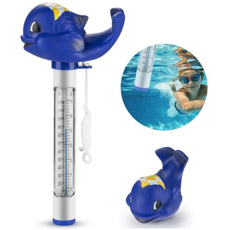 Schwimmendes Pool-Thermometer, Pool-Thermometer mit Seil, Niedliches Thermometer, das drinnen und draußen für Wassertemperaturen verwendet wird