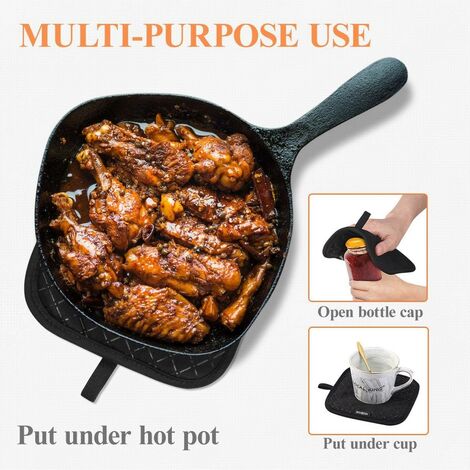 Kchenhandschuhe Hitzebestndig 2er Set Topflappen Handschuhe  Hitzebestndig - Ofenhandschuhe Fr Backen, Kochen & Grillen 27x18 Cm