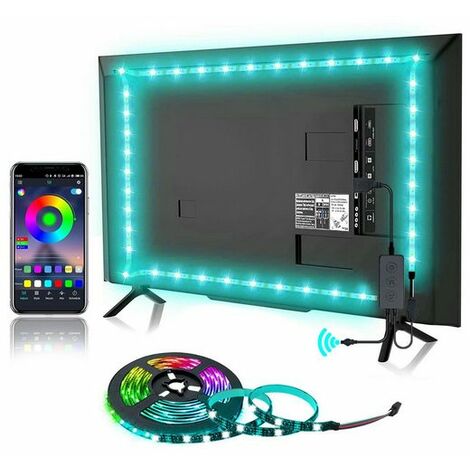 LED Stripe, LED-Streifen, LED TV-Hintergrundbeleuchtung, Music Sync, RGB Bluetooth App, 3 Tasten, 5M, KINSI (1/5)