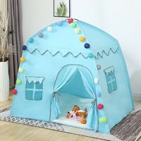 Spielzelt Spielhaus, 135 x 105 x 125 cm, faltbares kleines Haus, geeignet für drinnen und draußen – Blau