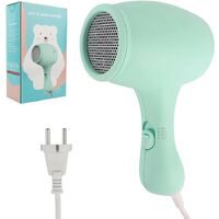 Kinder Haartrockner, Mini Haartrockner für Mädchen, Kleiner, leichter 550W Haartrockner, Geräuscharm (Grün)