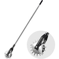 Manueller Unkrautvernichter, Rotierender Rasentrimmer mit Rad, stabiler 3-teiliger Griff aus Edelstahl, 130 cm