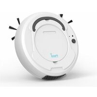 Saugroboter, Wischroboter, Nass-Trocken-Saugroboter 3 in 1 Intelligenter Bodenfeger, 1200MAH, 3W, 3.7V, Weiß, KINSI
