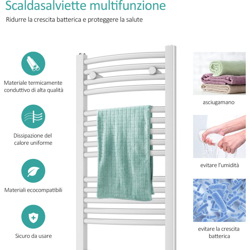 Radiatori Piccoli Asciugamani Riscaldati Cromati Scala Bagno - Foto 10