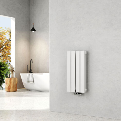 EMKE Radiatore Termoarredo Termosifoni ad acqua calda in acciaio Pannelli Piatti Bianco 600 x 300 mm Doppio strato