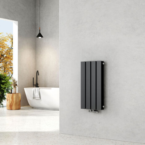 EMKE Radiatore Termoarredo Termosifoni ad acqua calda in acciaio Pannelli Piatti Antracite 600 x 300 mm Doppio strato