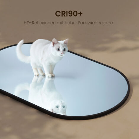 Specchio Da Parete Koonmi 90x60 Cm Con Cornice Nera - Vetro Often 3mm, Per Bagno, Ingresso O Camera - Foto 3