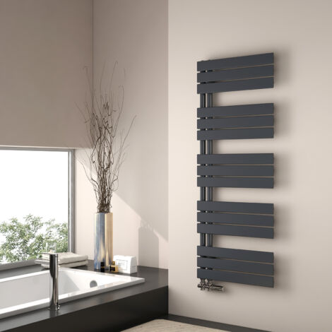 EMKE Scaldasalviette ad acqua calda, 1320x500 mm - Scaldasalviette a pannello piatto antracite