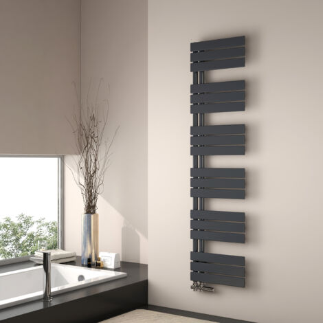 EMKE Scaldasalviette ad acqua calda, 1599x400 mm - Scaldasalviette a pannello piatto antracite
