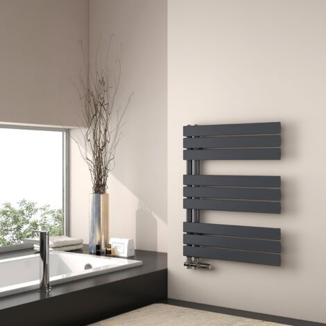 EMKE Scaldasalviette ad acqua calda, 762x600 mm - Scaldasalviette a pannello piatto antracite