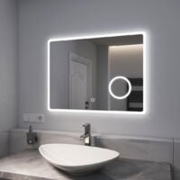 Specchio Bagno LED Rotondo 80 Cm - Luce Regolabile 3000K/4000K/6500K - Interruttore Tattile, Design Moderno - Foto 2