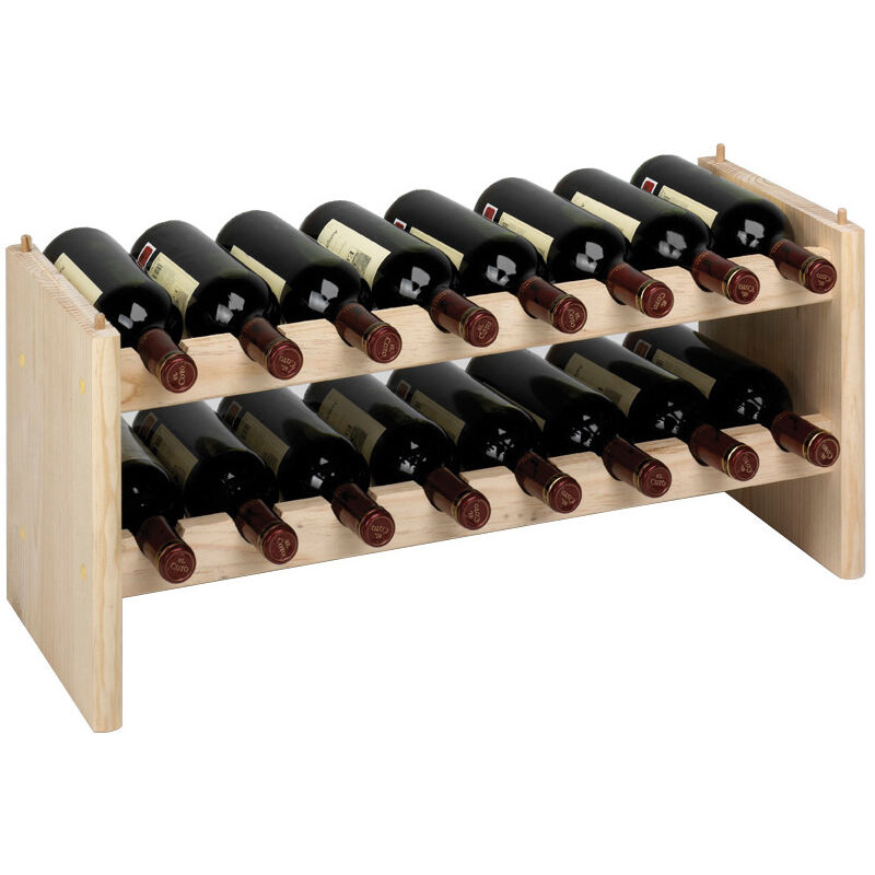 Cantinetta Portabottiglie 24 Bottiglie 63x25x62 cm in Pino Naturale non  Verniciato