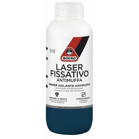 Boero LASER FISSATIVO ANTIMUFFA Primer isolante antimuffa alghe interno esterno 1 LT