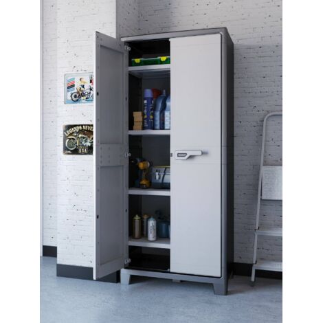 Armario Exterior - Mueble de Jardín Gris 44x80x182 cm