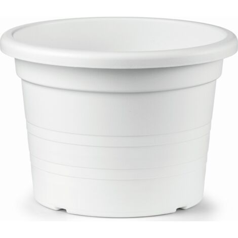 Vaso Cilindro Plastica Blanco - 35 cm