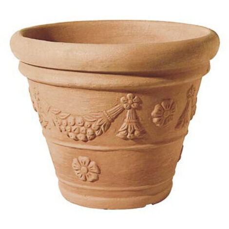 Vaso de resina color terracota con cuenco Tropea Impruneta H 40 Ø 50 cm