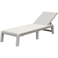 KETER Mallorca Tumbona de Jardín Plegable, para Exterior terrazas, Patios, Jardines, 4 Posiciones, Color Blanco