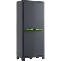 KETER Armario para EXTERIOR MOBY alto resina resistente UV y lluvia (IPX3) balcón, terraza, jardín TÜV cerradura 80x44x182 WxDxH cm