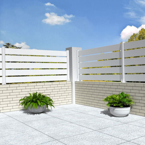 Recinzione a pannelli traforati 5 doghe L 1911x A 915 mm (Bianco satinato RAL9010)