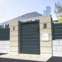 Cancello pedonale PRIVACY L 1000 x A 1557 mm (Grigio antracite strutturato RAL7016ST)