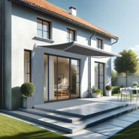 Tenda da sole a cassonetto integrale CELESTE 5,00x3,00 M (Manuale - Bianco satinato RAL9010 - Grigio scuro 250gr/m²)
