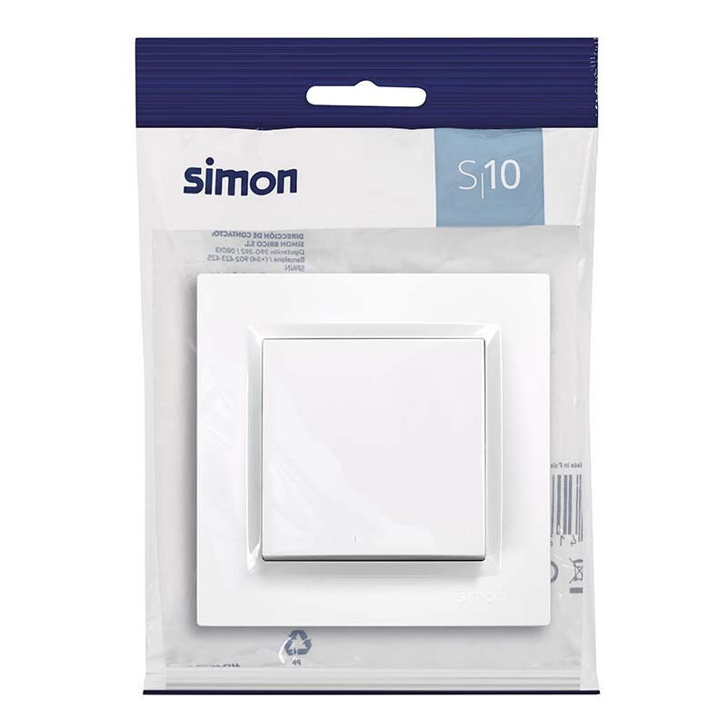 Simon 31 Conmutador doble (Aluminio, Montaje en la pared, Plástico, 10 AX)