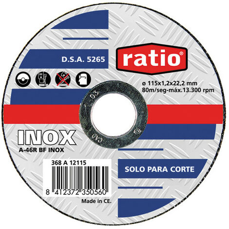 Disco de corte inox/metal RATIO 115X1,0X22 (1/2)