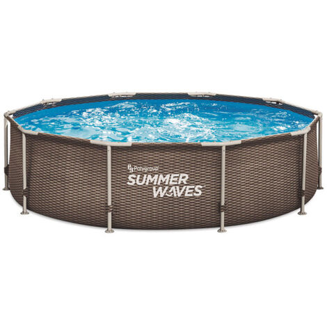 PISCINA REDONDA TUBULAR IMIT. RATTAN 305X76 C/DEPURADORA 4.792 L