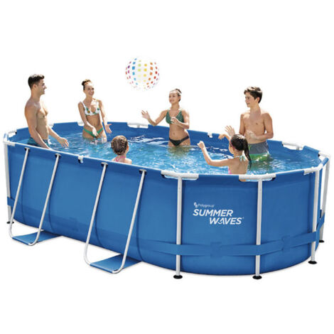 PISCINA OVAL TUBULAR 300X200X84 C/DEPURADORA 3.403 L