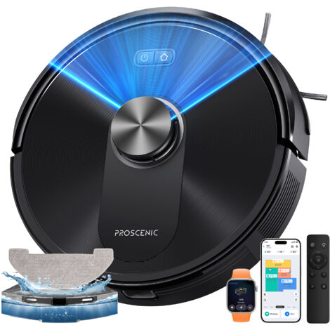 Proscenic – Aspirateur robot 8000Pa 200 minutes – Navigation Lidar – Cartographie multi-étage – Pour surfaces jusqu'à 230㎡
