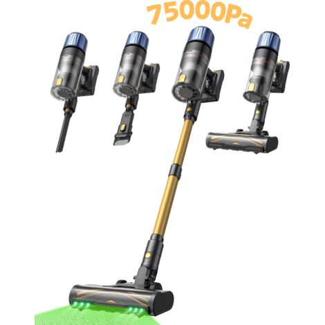 Proscenic – Aspirateur balai sans fil – 75000PA/160AW – 70 min d'autonomie – Technologie GreenEye™ – Brosse large 120°