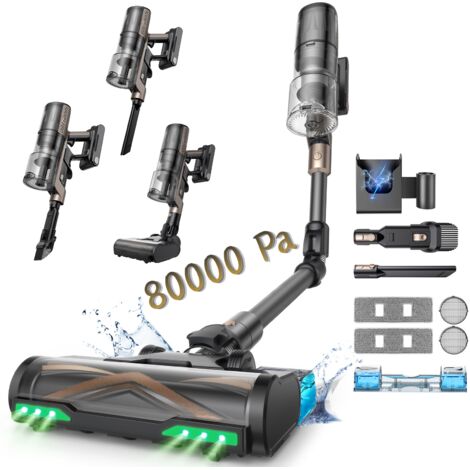 Aspirateur Balai Proscenic P2O - 80KPA/180AW - 70 Minutes d'autonomie - Grande poubelle 1.5L - Puissance d'aspiration auto-réglable - Twin GreenEye™