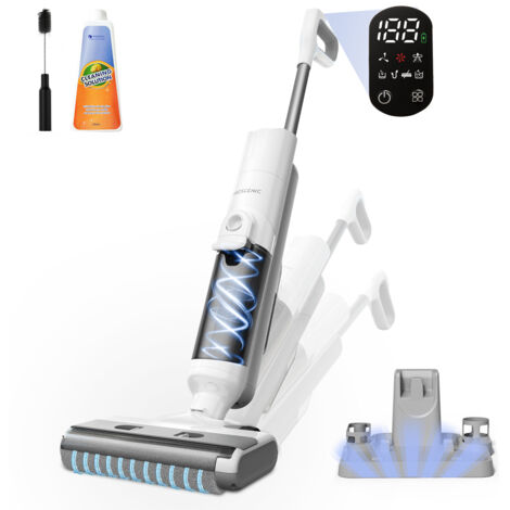 Proscenic – Aspirateur laveur sans fil 400W 20000 Pa – 60min autonomie – Sec/humide – Brosse à bord étroit – Réservoir 1.3L