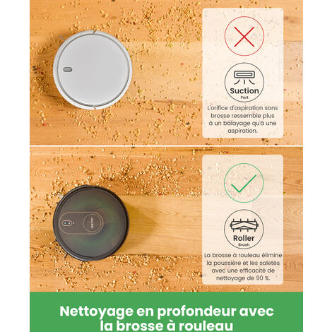 Vactidy Nimble T8 Aspirateur Robot laveur,Aspiration Puissante 3000PA, Contrôle avec App/Alexa/Siri