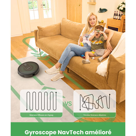Vactidy Nimble T8 Aspirateur Robot laveur,Aspiration Puissante 3000PA, Contrôle avec App/Alexa/Siri