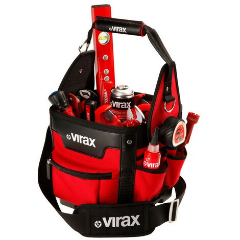 Virax – Bolsa de herramientas textil 300 x 300 x 410 mm – Compartimento rígido impermeable – Separador extraíble para portaherramientas (1/4)