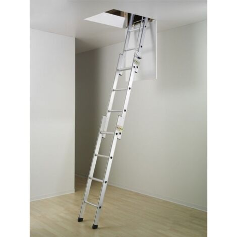 hailo-9344-001-escalera escamoteable de aluminio hobbystep 3x4