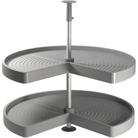 emuca juego de bandejas giratorias shelvo 3/4, para módulo 900mm, plástico y aluminio, gris