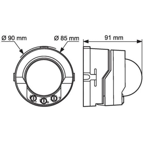Détecteur de mouvements étanche 3 fils ECO1 Plexo complet IP55 saillie gris LEGRAND 069740